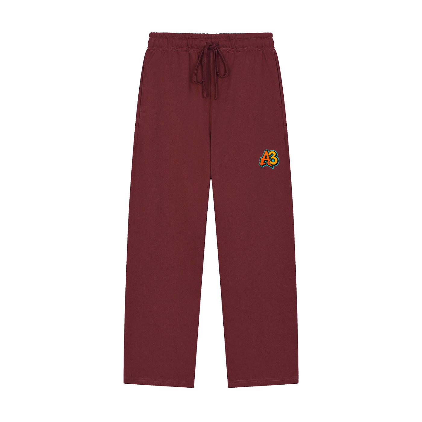 Solid Color Straight-Leg Sweatpants