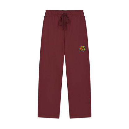Solid Color Straight-Leg Sweatpants
