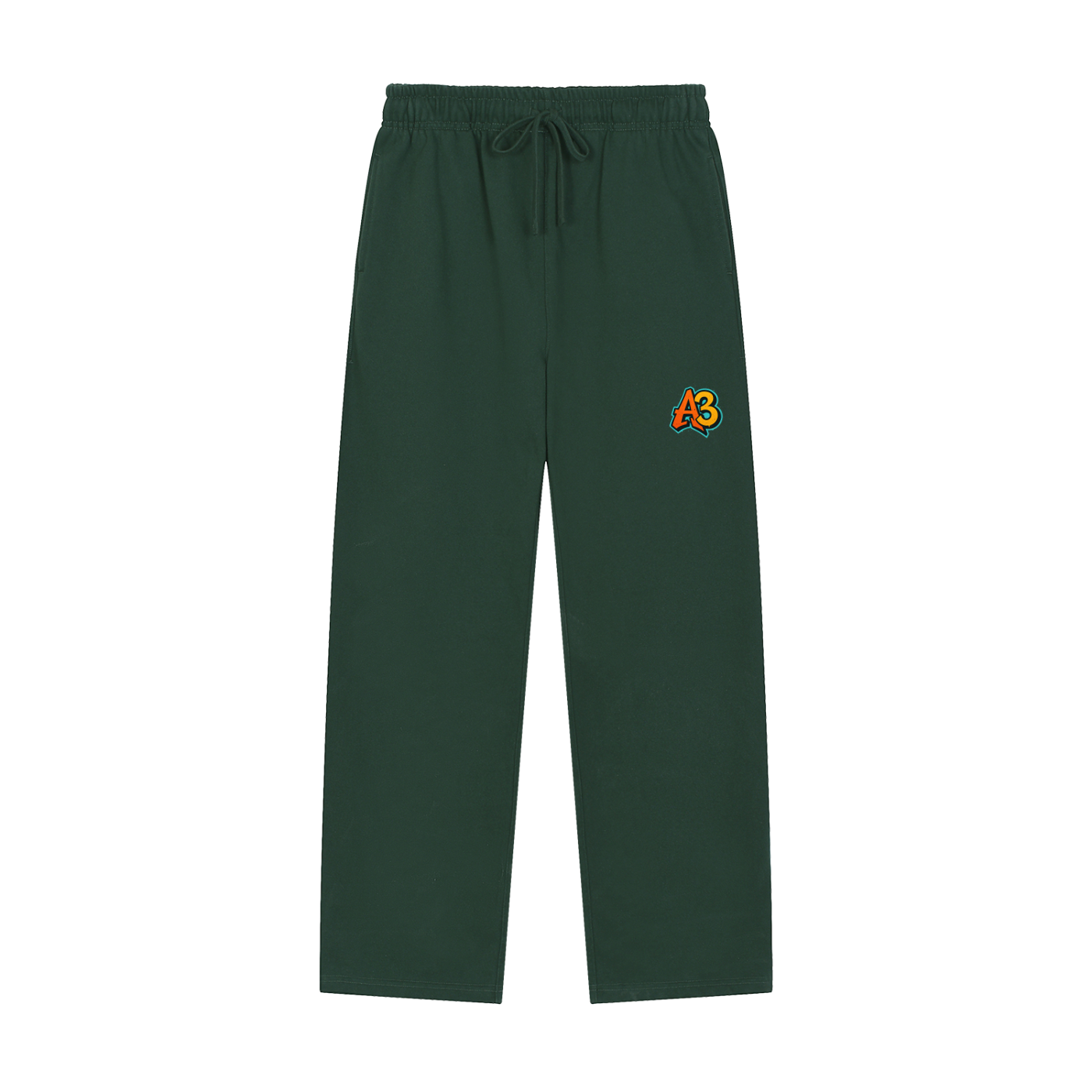 Solid Color Straight-Leg Sweatpants