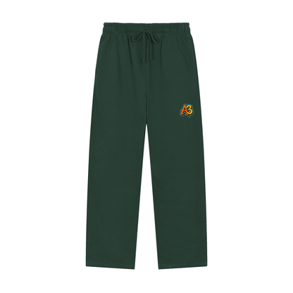 Solid Color Straight-Leg Sweatpants