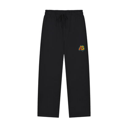 Solid Color Straight-Leg Sweatpants