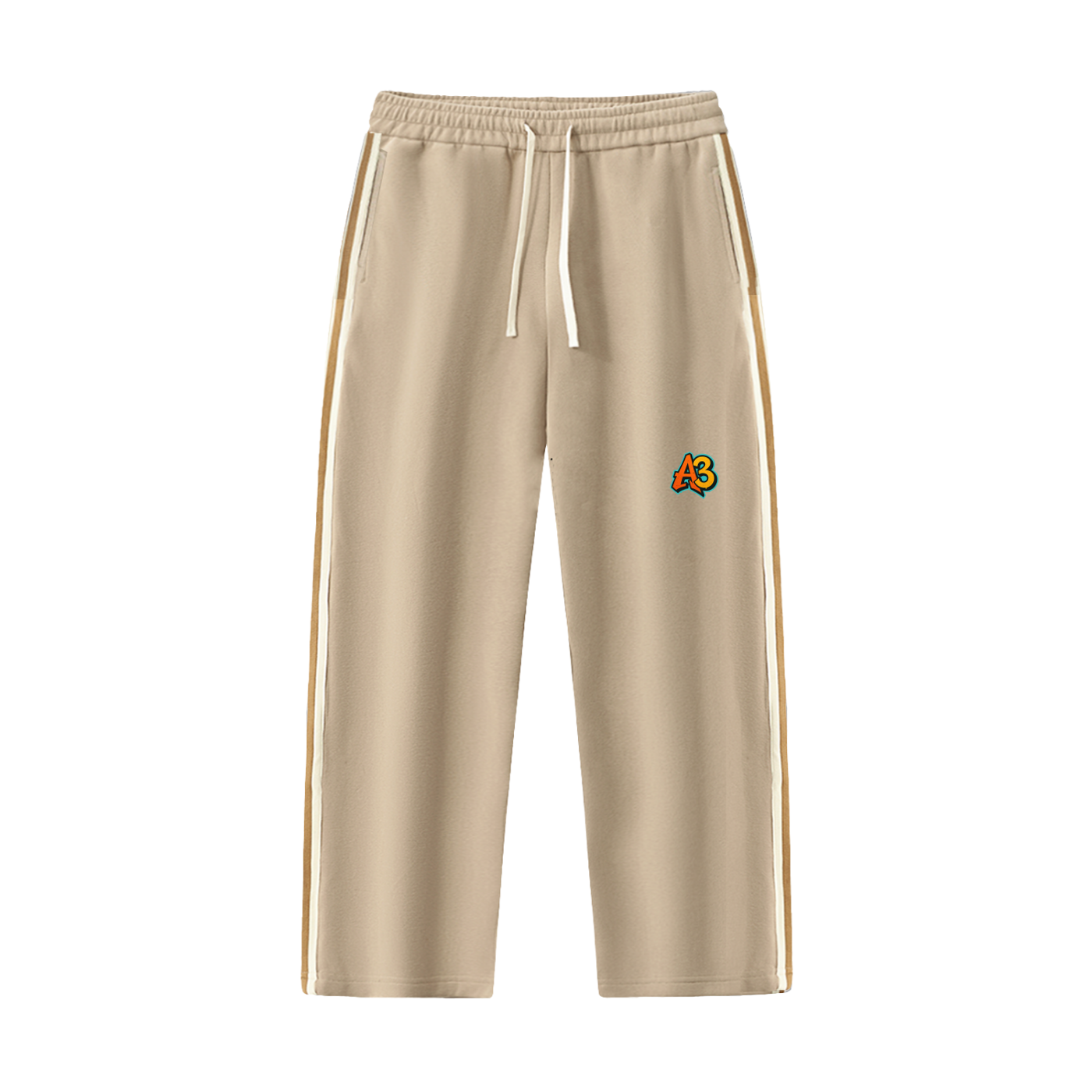 Contrast Side-Stripe Straight-Leg  Pants