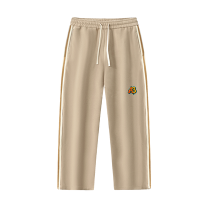 Contrast Side-Stripe Straight-Leg  Pants