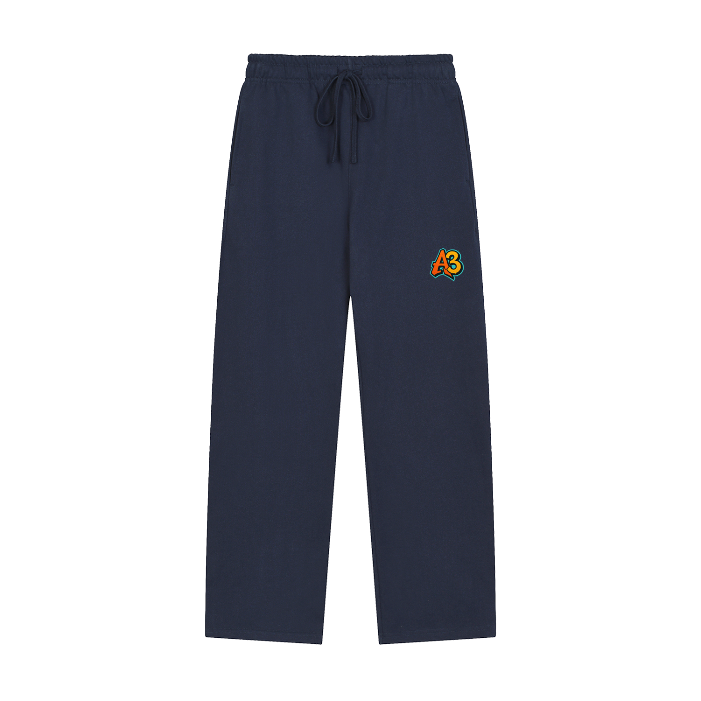 Solid Color Straight-Leg Sweatpants
