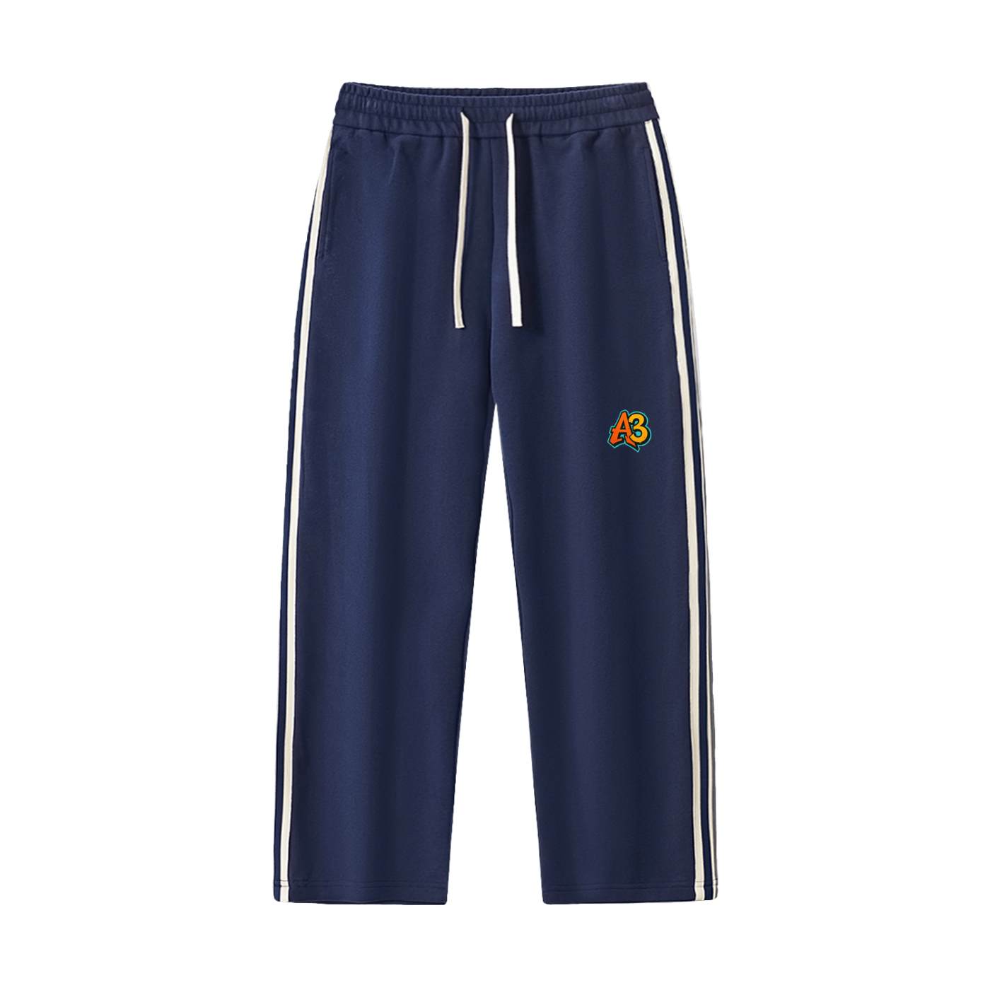 Contrast Side-Stripe Straight-Leg  Pants