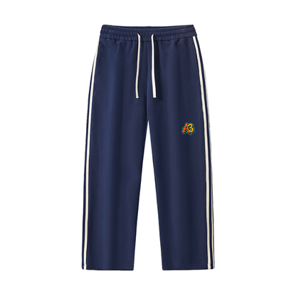 Contrast Side-Stripe Straight-Leg  Pants