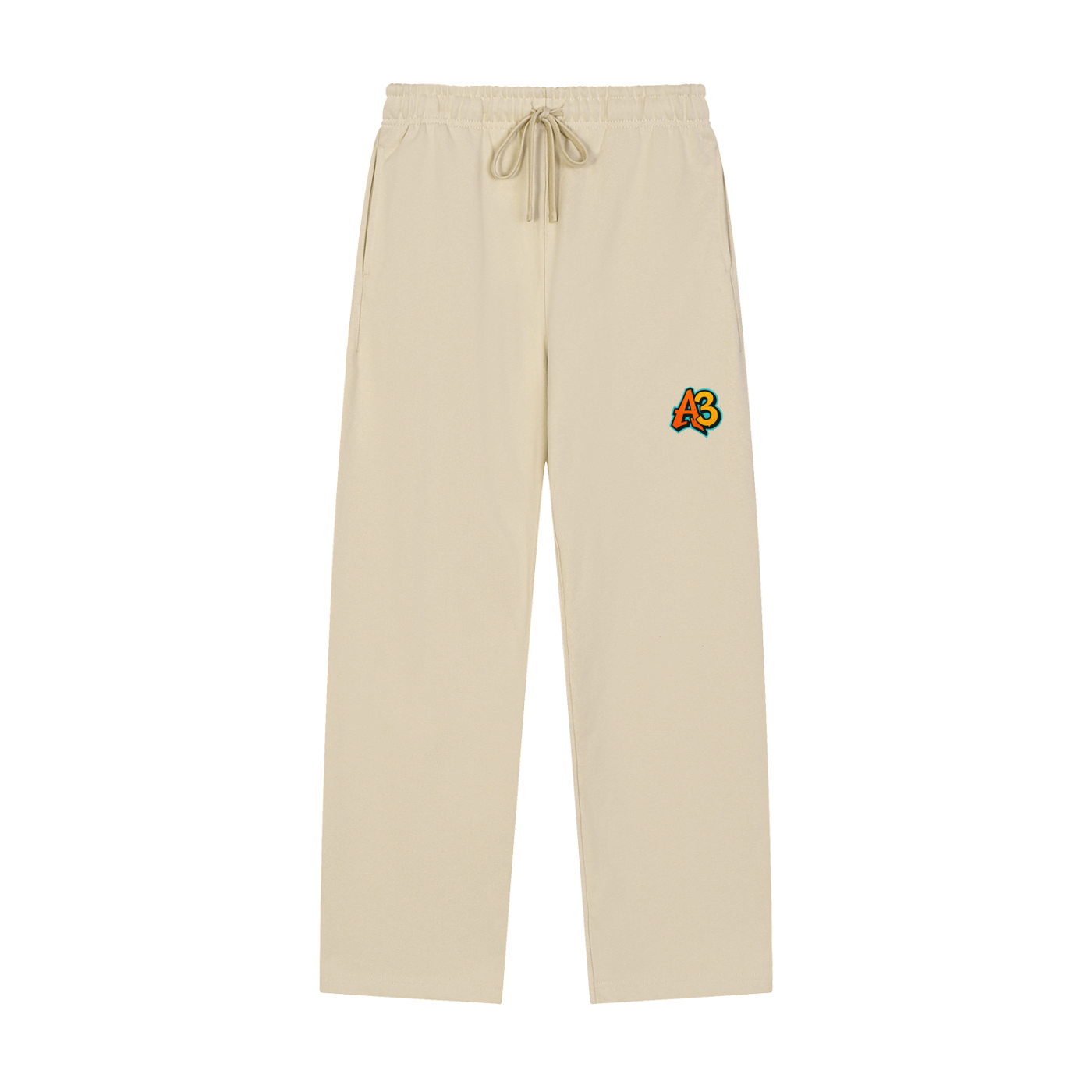 Solid Color Straight-Leg Sweatpants