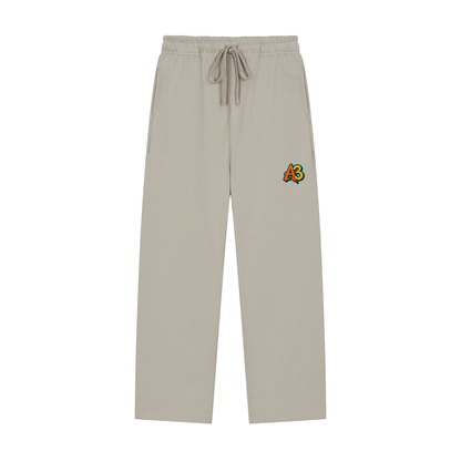 Solid Color Straight-Leg Sweatpants