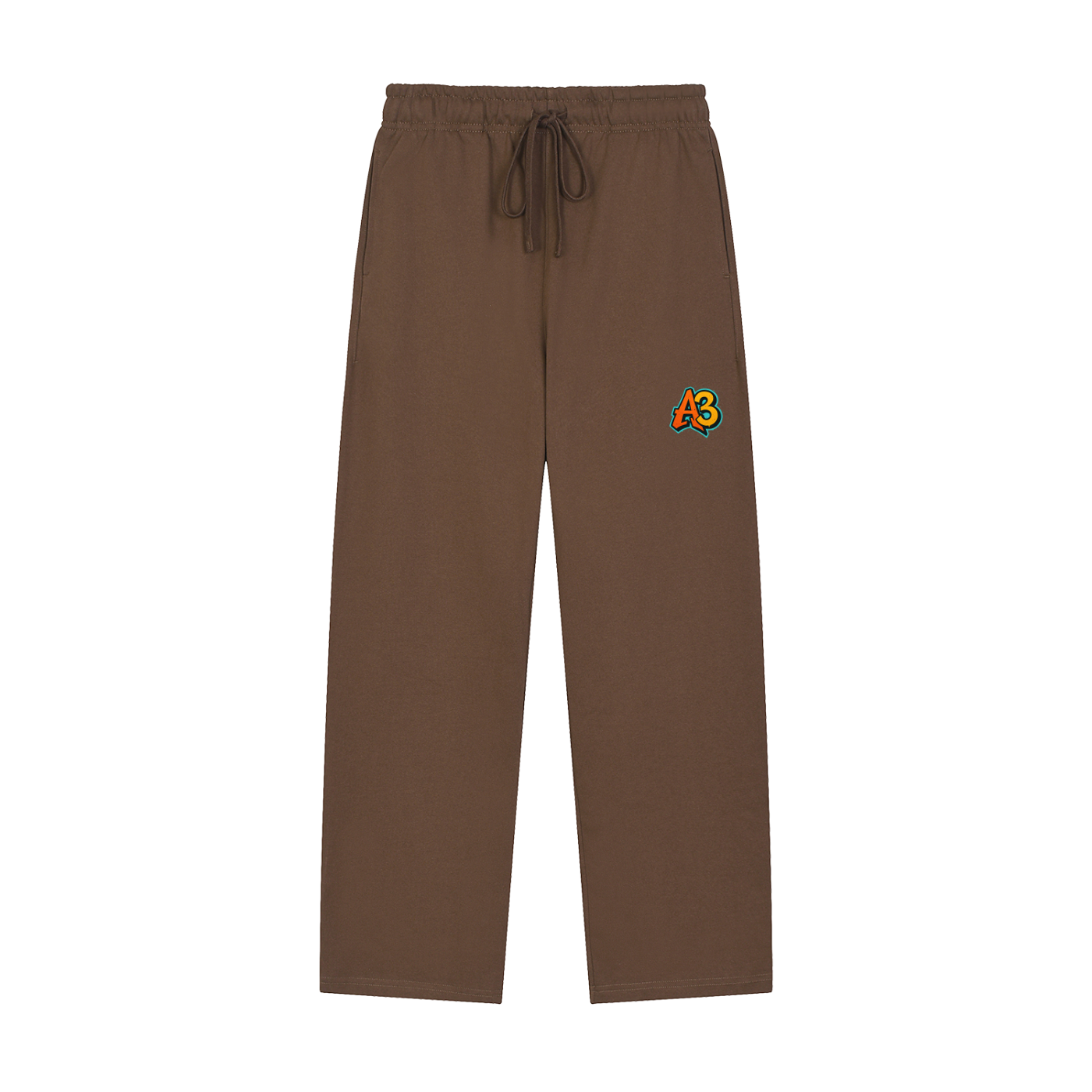 Solid Color Straight-Leg Sweatpants