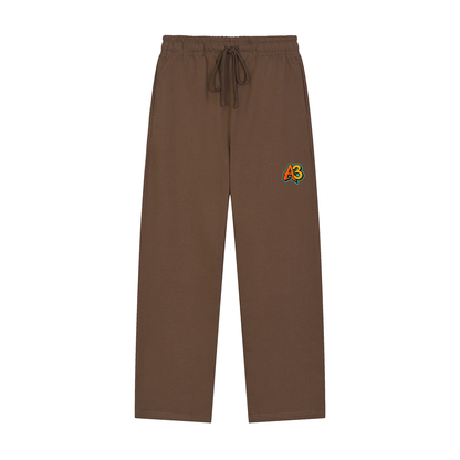 Solid Color Straight-Leg Sweatpants