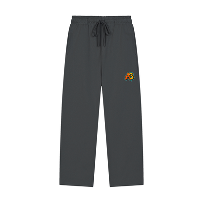 Solid Color Straight-Leg Sweatpants