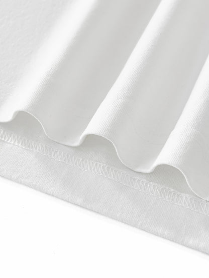 Layered Contrast Sleeve Cotton T-Shirt