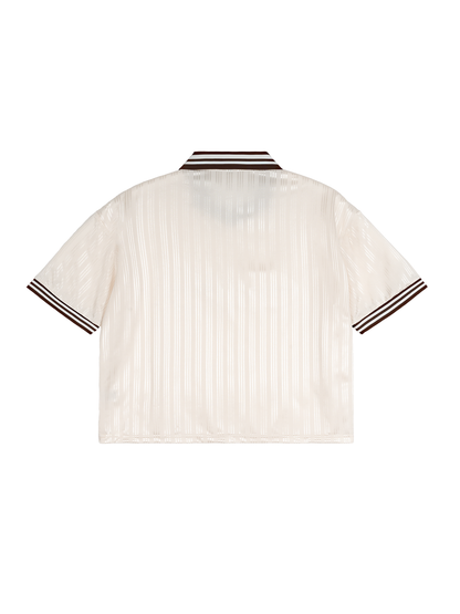 Contrast Stripes Polo Collar T-Shirt