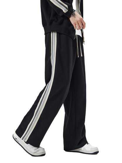 Contrast Side-Stripe Straight-Leg  Pants